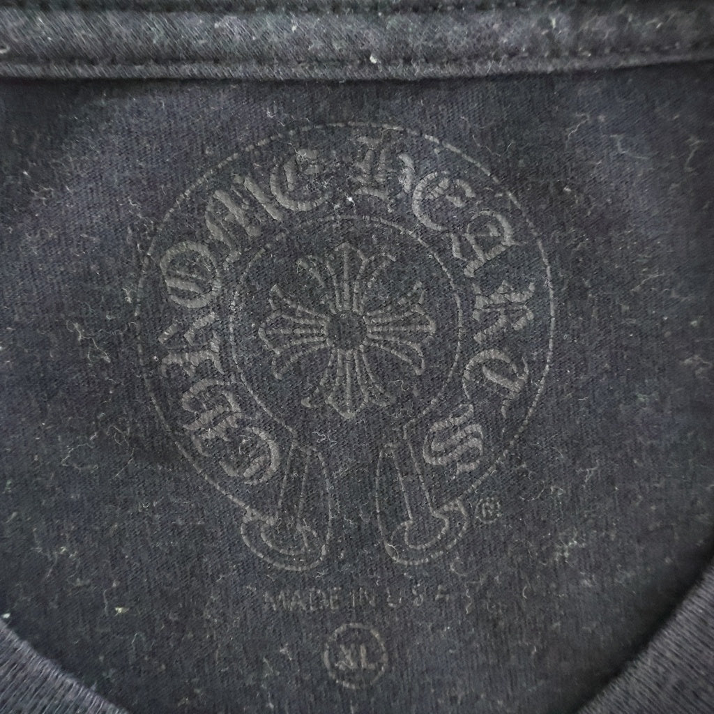 CHROME HEARTS(クロムハーツ) HORSESHOE S/S TEE ホースシュープリント クルーネック半袖Tシャツカットソー ブラック