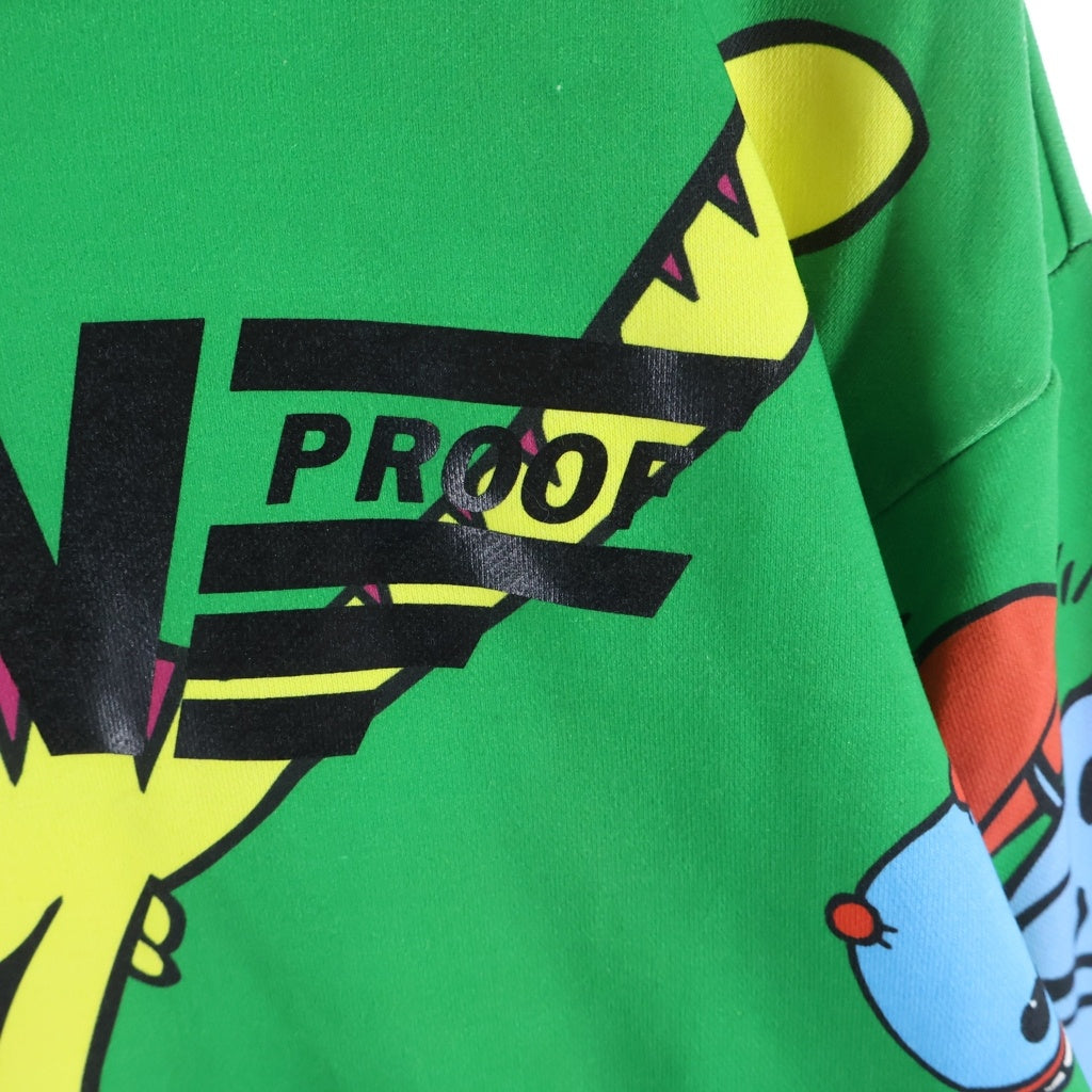 WALTER VAN BEIRENDONCK(ウォルターヴァンベイレンドンク) D WVB 12 CTN SWEAT レザー切替 プリントクルーネックスウェットトレーナー マルチカラー 11593438260