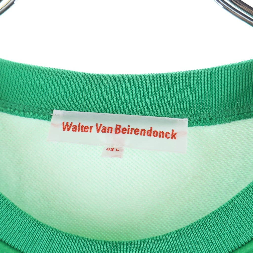 WALTER VAN BEIRENDONCK(ウォルターヴァンベイレンドンク) D WVB 12 CTN SWEAT レザー切替 プリントクルーネックスウェットトレーナー マルチカラー 11593438260