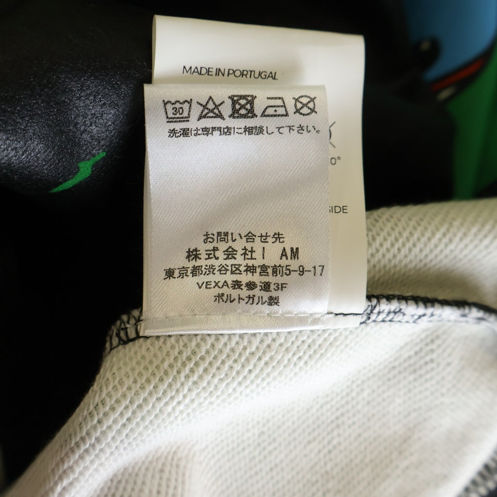 WALTER VAN BEIRENDONCK(ウォルターヴァンベイレンドンク) D WVB 12 CTN SWEAT レザー切替 プリントクルーネックスウェットトレーナー マルチカラー 11593438260