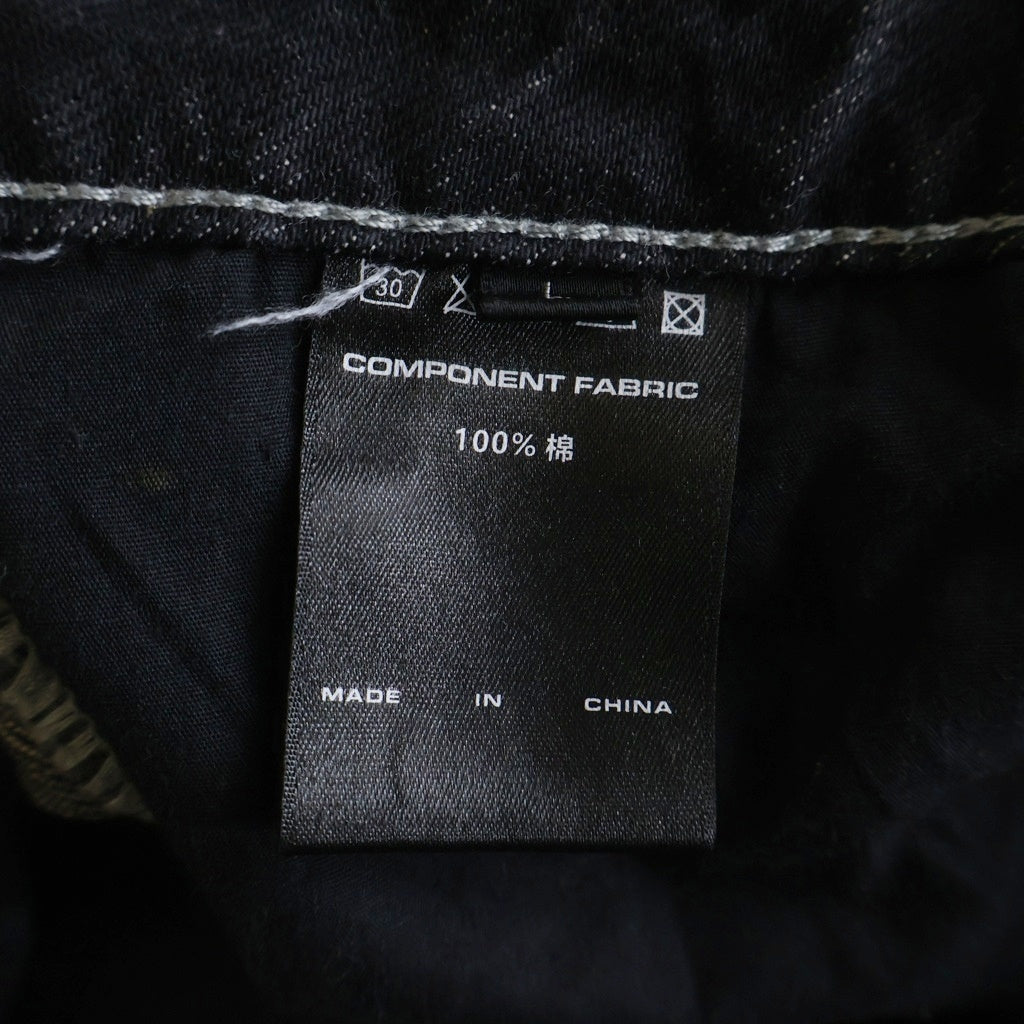 Personsoul(パーソンソール) Deconstructed Exaggerated Flared Patchwork Jeans パッチワーク フレアカーゴデニムパンツ ブラック