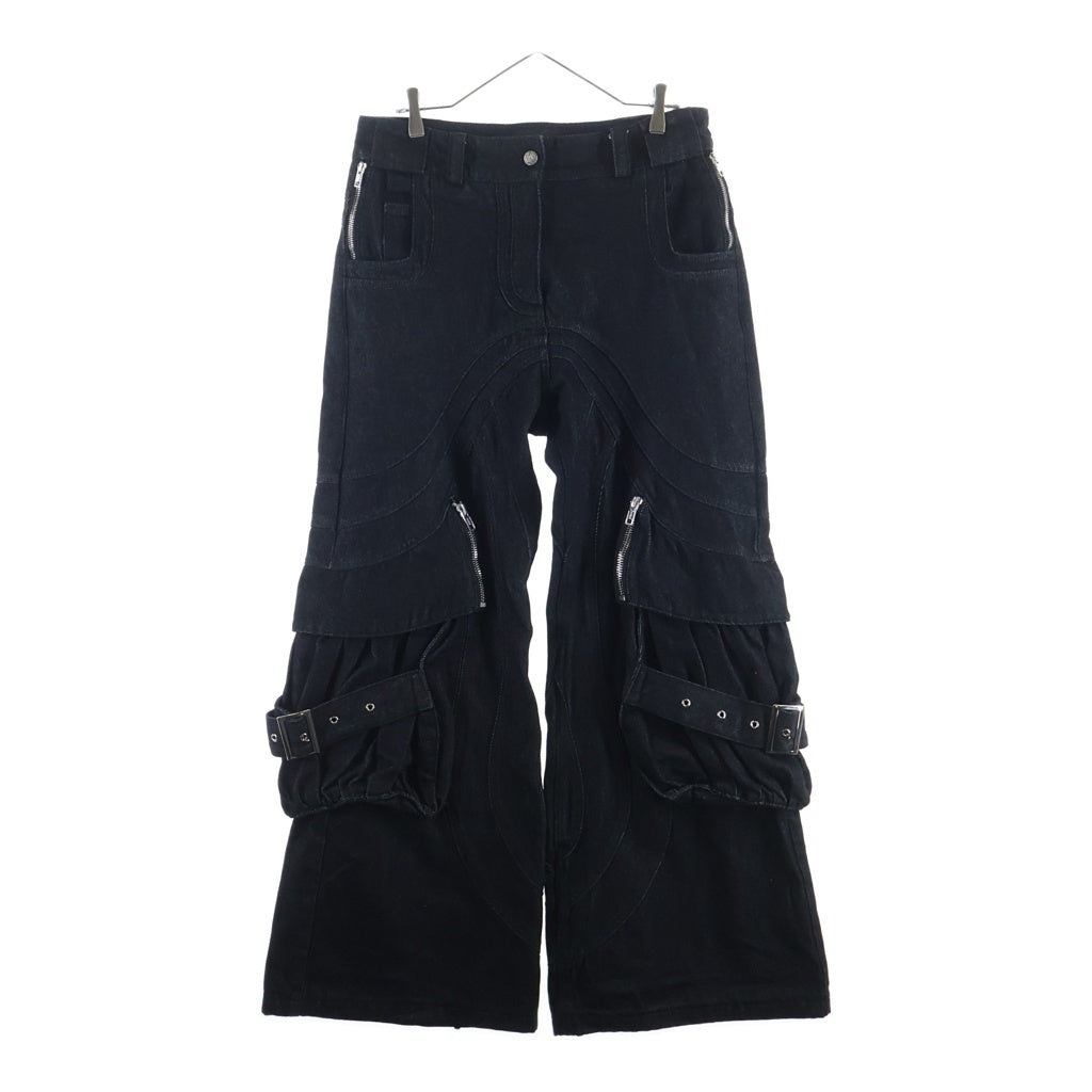 NO/FAITH STUDIOS(ノーフェイスストゥディオス) WAVE CARGO DENIM PANTS ウェーブカーゴデニムパンツ ブラック