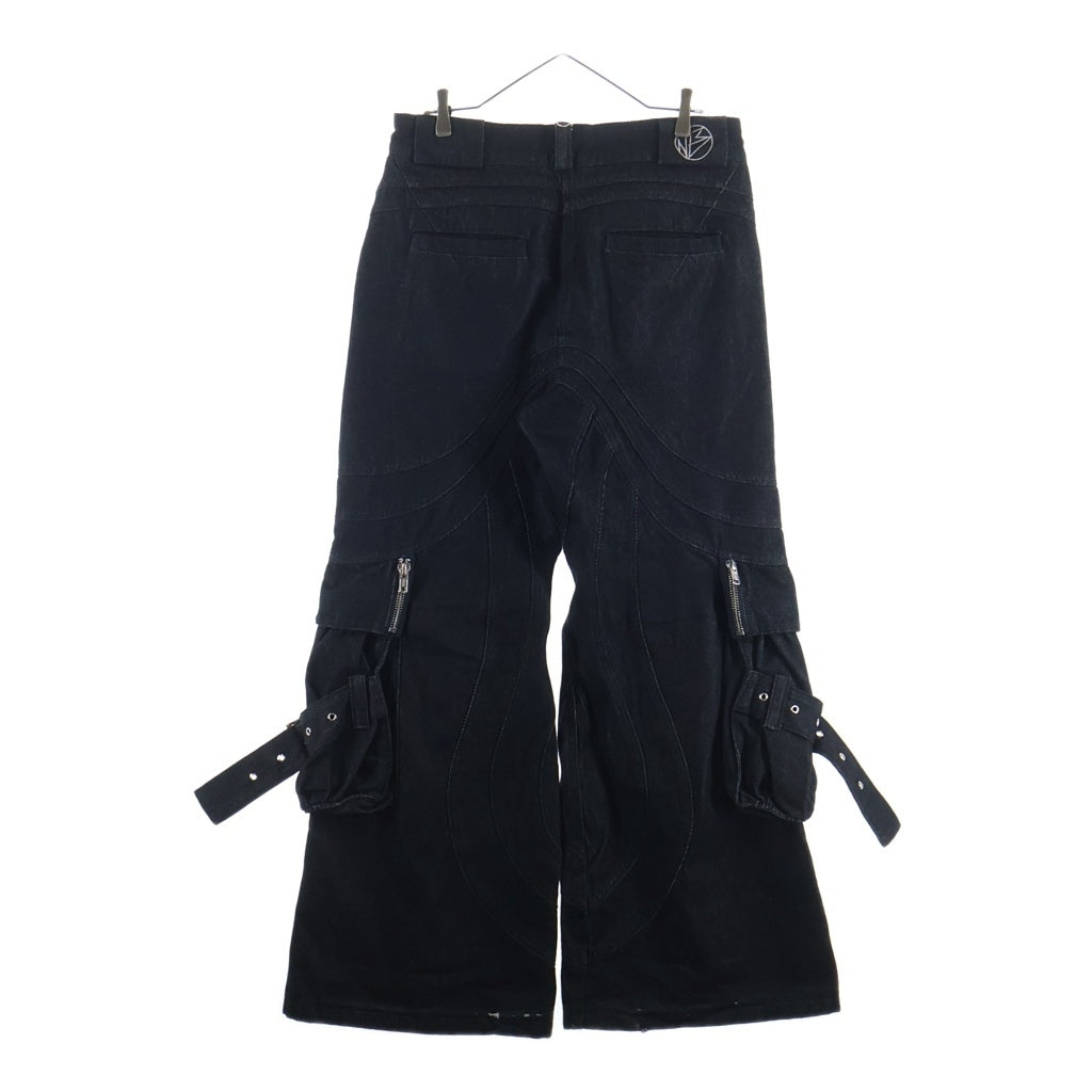 NO/FAITH STUDIOS(ノーフェイスストゥディオス) WAVE CARGO DENIM PANTS ウェーブカーゴデニムパンツ ブラック