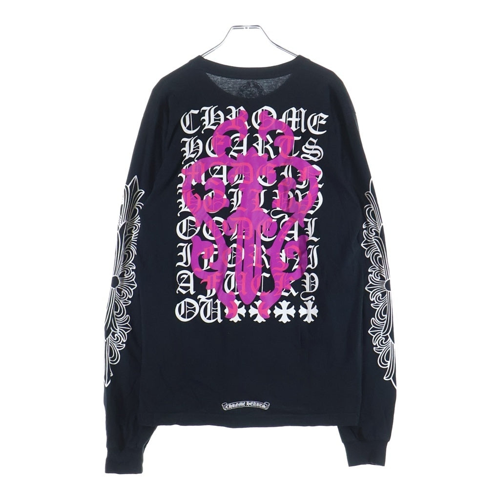 CHROME HEARTS(クロムハーツ) Vine Dagger L/S Tee ヴァインダガー アームフローラル クルーネック長袖Tシャツカットソー ロンT ブラック -