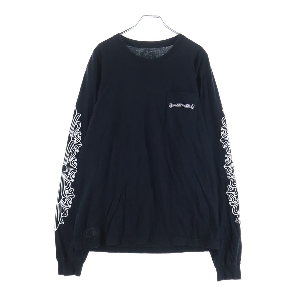 CHROME HEARTS(クロムハーツ) Vine Dagger L/S Tee ヴァインダガー アームフローラル クルーネック長袖Tシャツカットソー ロンT ブラック -
