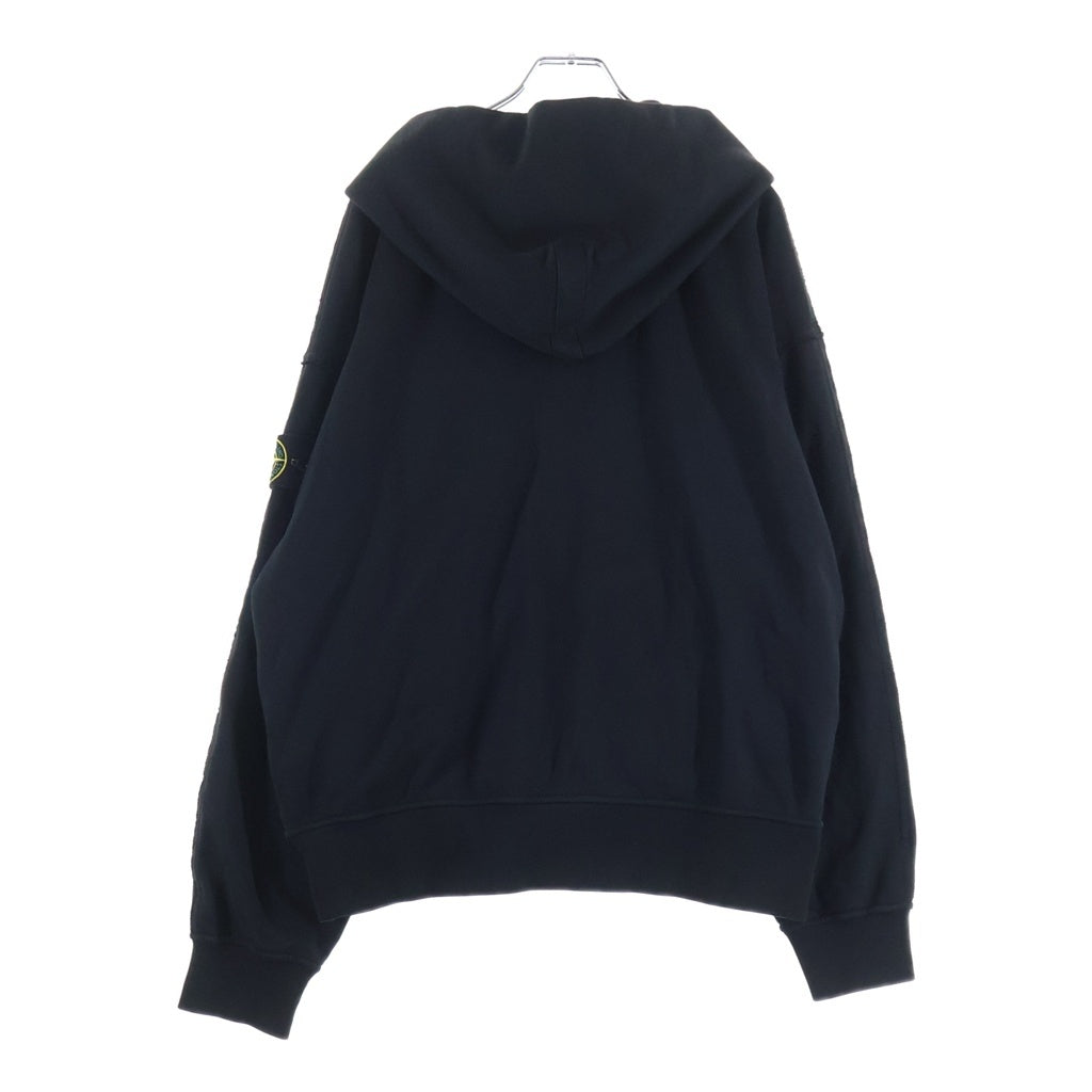 STONE ISLAND(ストーンアイランド) Hoodie Zippe Organic Cotton Fleece コットン ジップアップ長袖パーカー フーディ ブラック L1S156100039S0051