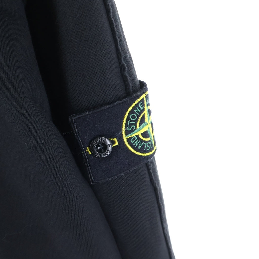 STONE ISLAND(ストーンアイランド) Hoodie Zippe Organic Cotton Fleece コットン ジップアップ長袖パーカー フーディ ブラック L1S156100039S0051