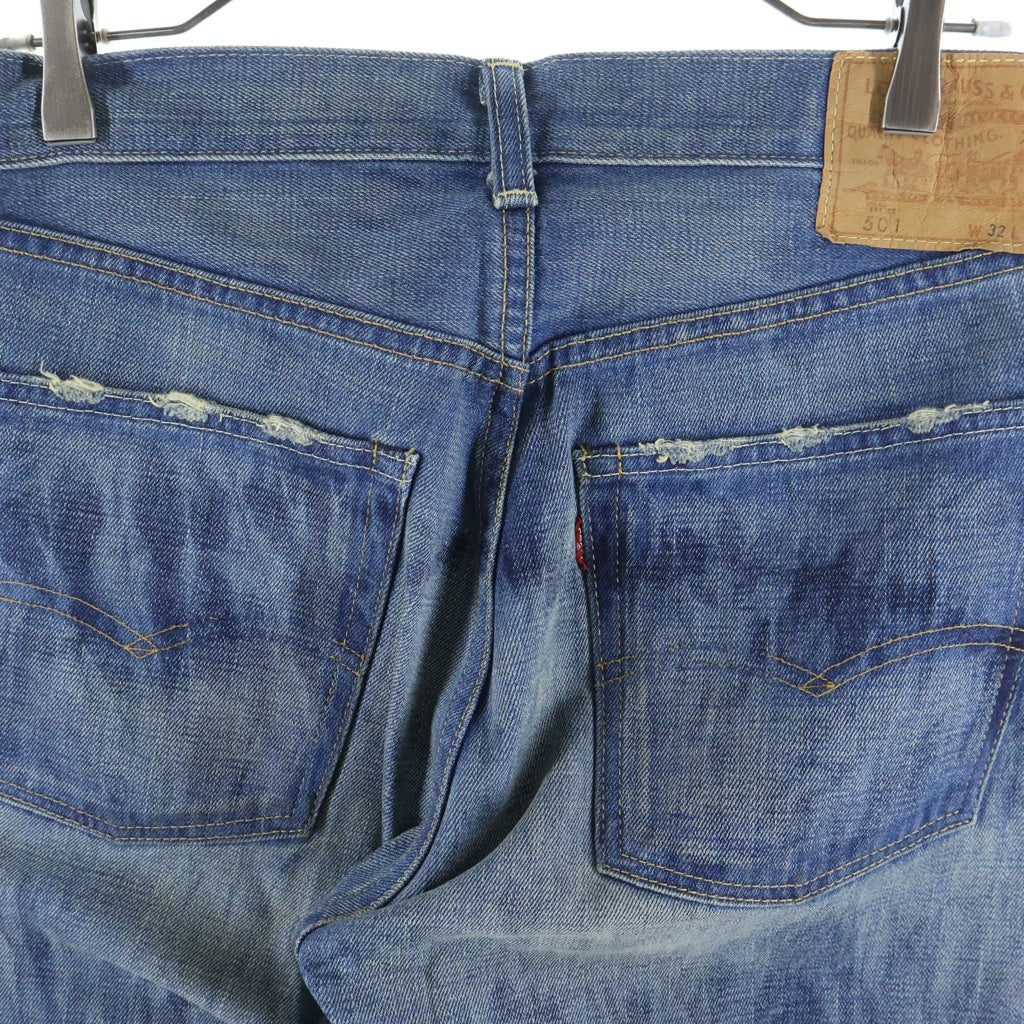 Levi's(リーバイス) 501 REGULAR STRAIGHT BIGE 1966年復刻モデル 日本製 レギュラーストレート ビッグE 赤耳 シングルステッチ デニムパンツ ジーンズ インディゴ 66501