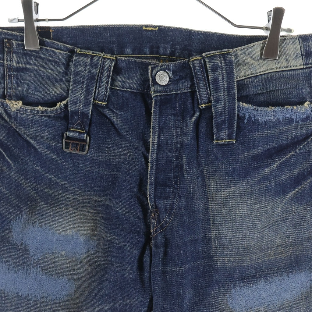 Levi's(リーバイス) 501XX REGULAR STRAIGHT BIGE 1937年復刻モデル 日本製 レギュラーストレート ビッグE 赤耳 シングルステッチ ダメージ加工 ペインター デニムパンツ 37501