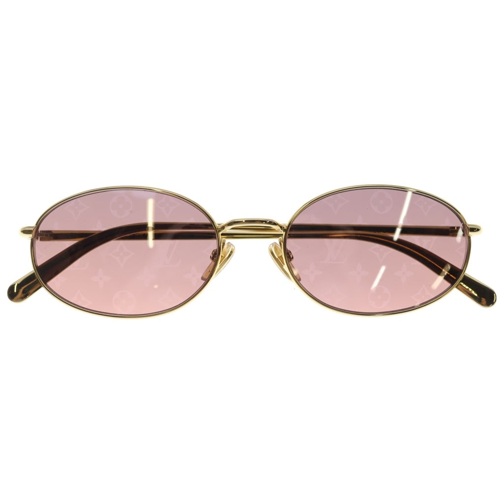 LOUIS VUITTON(ルイヴィトン) 26SS LV ブライト オーバル モノグラムレンズ アイウェアサングラス眼鏡 54□18 140 ゴールド/ブラウン Z3479U