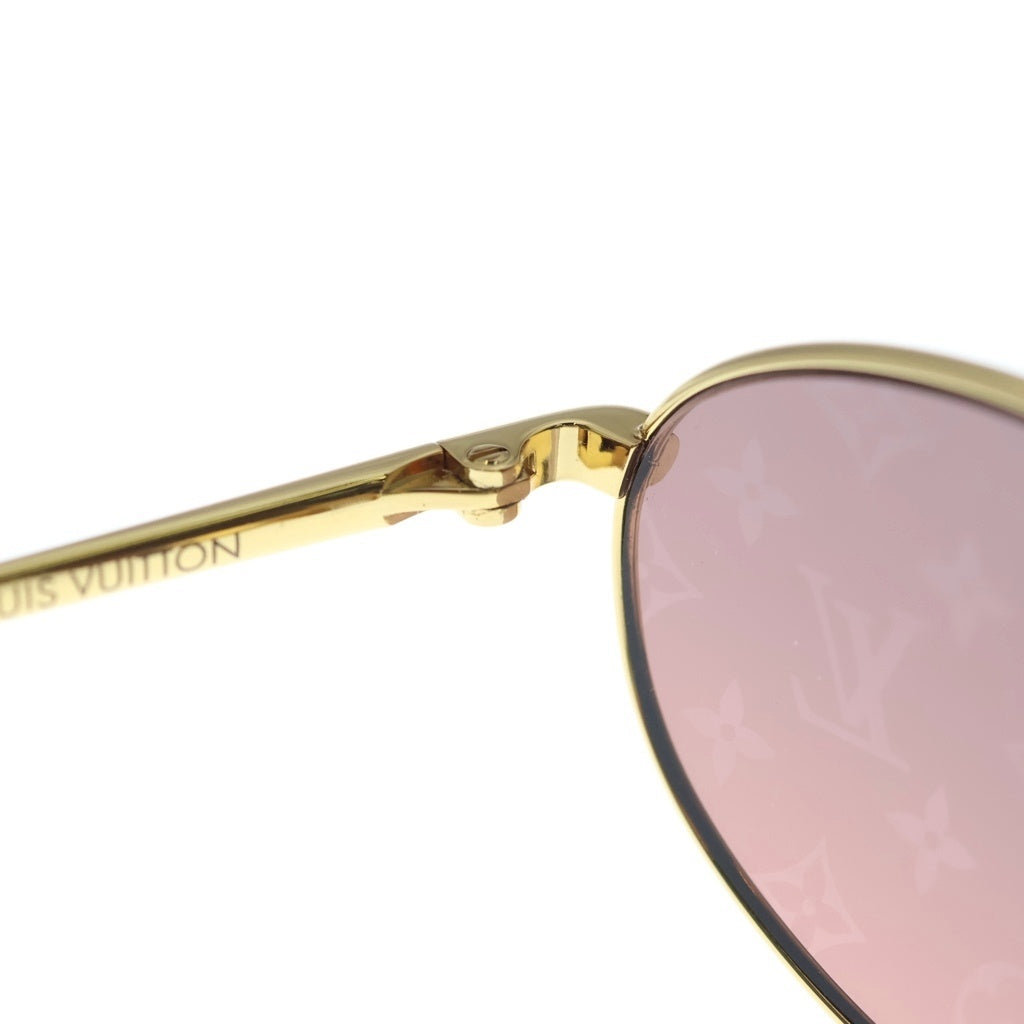 LOUIS VUITTON(ルイヴィトン) 26SS LV ブライト オーバル モノグラムレンズ アイウェアサングラス眼鏡 54□18 140 ゴールド/ブラウン Z3479U