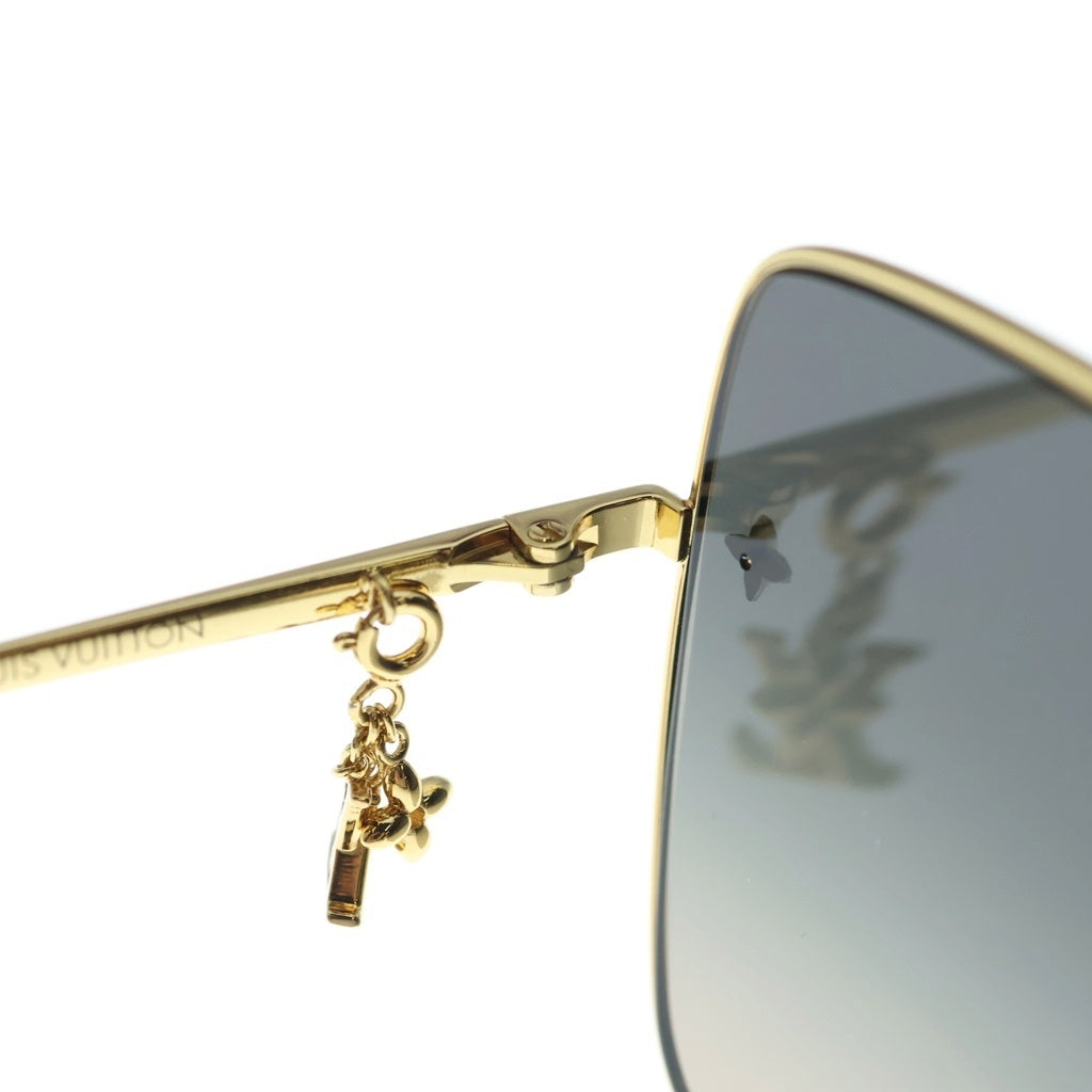 LOUIS VUITTON(ルイヴィトン) 26SS LV チャーム・スクエア グラデーションレンズ ロゴチャーム アイウェアサングラス眼鏡 60□18 140 ゴールド/ブラウン Z1718U