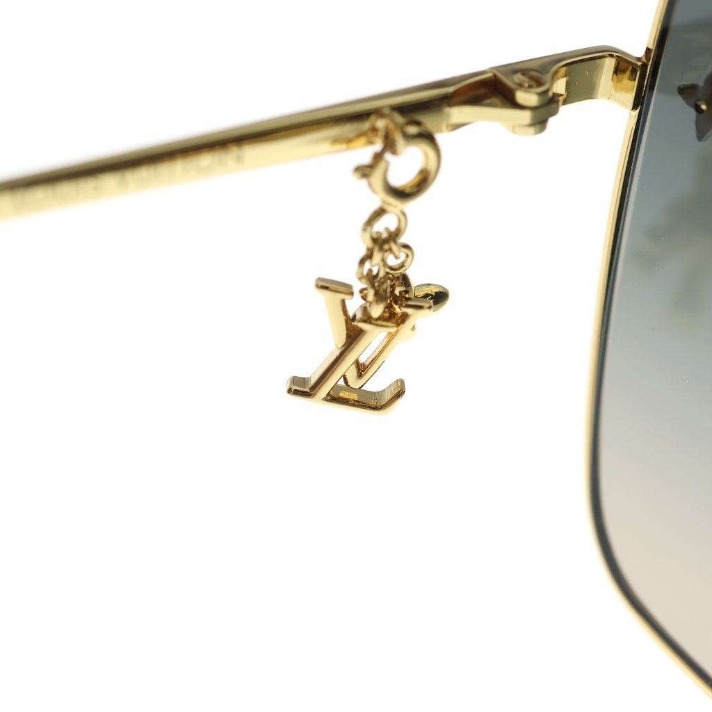 LOUIS VUITTON(ルイヴィトン) 26SS LV チャーム・スクエア グラデーションレンズ ロゴチャーム アイウェアサングラス眼鏡 60□18 140 ゴールド/ブラウン Z1718U