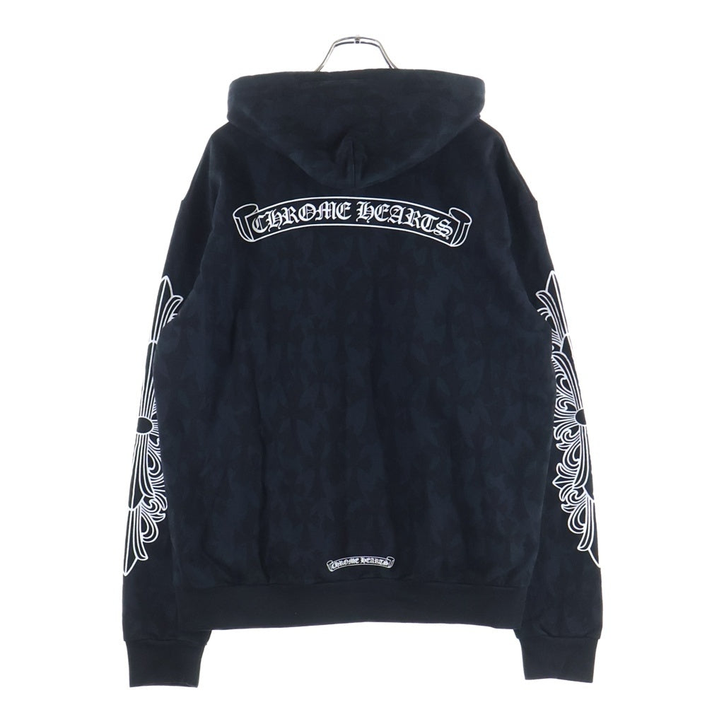 CHROME HEARTS(クロムハーツ) Graveyard Cemetery Cross Pullover Hoodie 総柄 グレイブヤード セメタリークロス パーカー フーディー ブラック