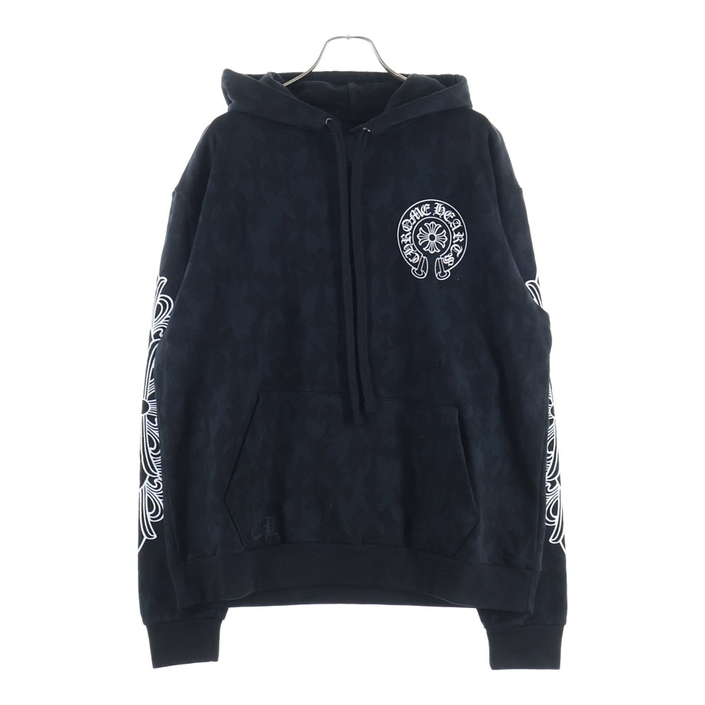 CHROME HEARTS(クロムハーツ) Graveyard Cemetery Cross Pullover Hoodie 総柄 グレイブヤード セメタリークロス パーカー フーディー ブラック