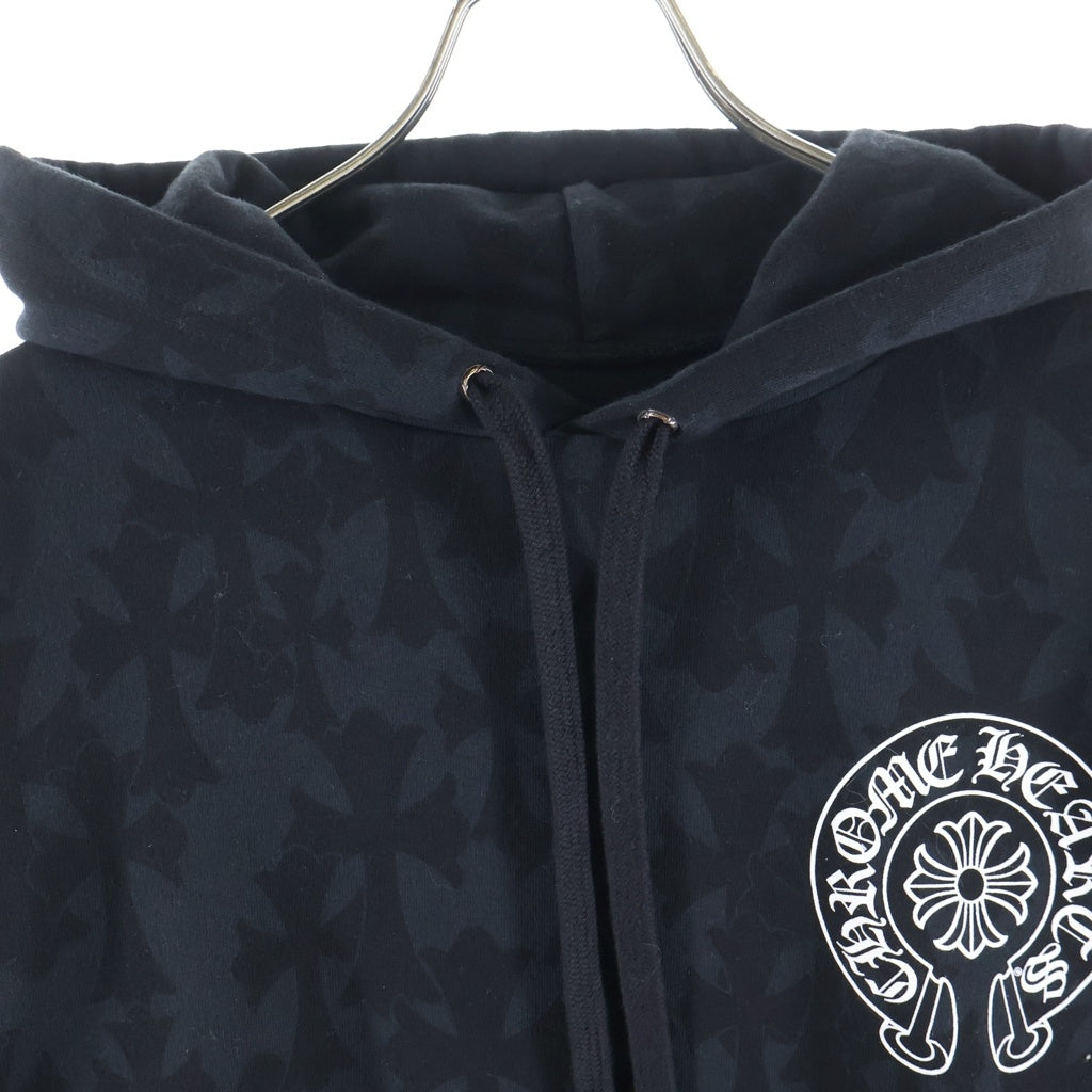CHROME HEARTS(クロムハーツ) Graveyard Cemetery Cross Pullover Hoodie 総柄 グレイブヤード セメタリークロス パーカー フーディー ブラック