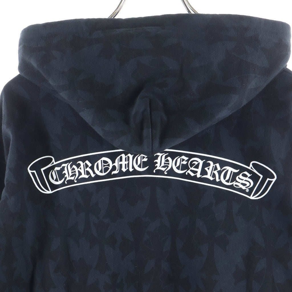 CHROME HEARTS(クロムハーツ) Graveyard Cemetery Cross Pullover Hoodie 総柄 グレイブヤード セメタリークロス パーカー フーディー ブラック