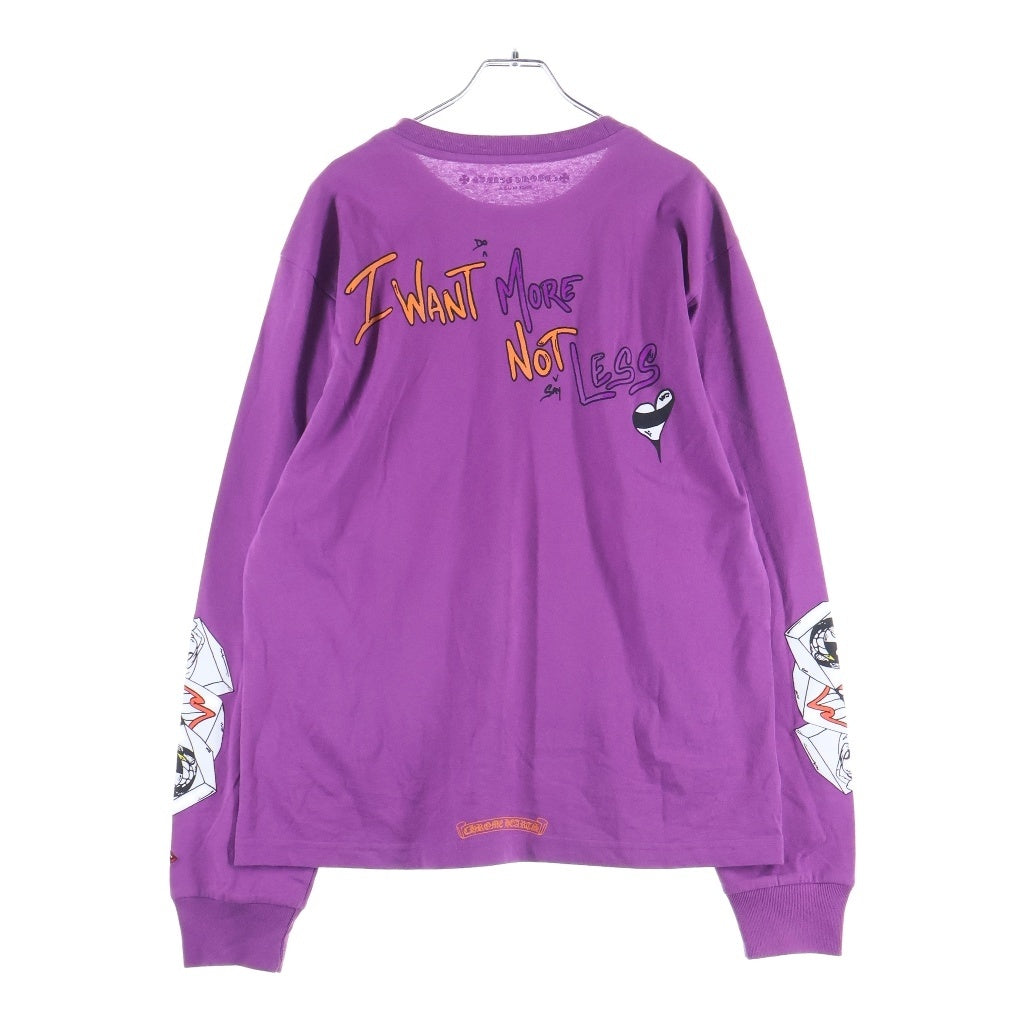 CHROME HEARTS(クロムハーツ) ×MATTY BOY PPO I WANT MORE NOT LESS L/S TEE マッティボーイ プリント長袖Tシャツ カットソー パープル ‐