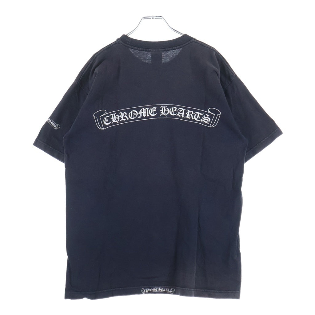 CHROME HEARTS(クロムハーツ) OLD S/S オールド ネックロゴ バックスクロールラベルプリント クルーネック半袖Tシャツカットソー ブラック
