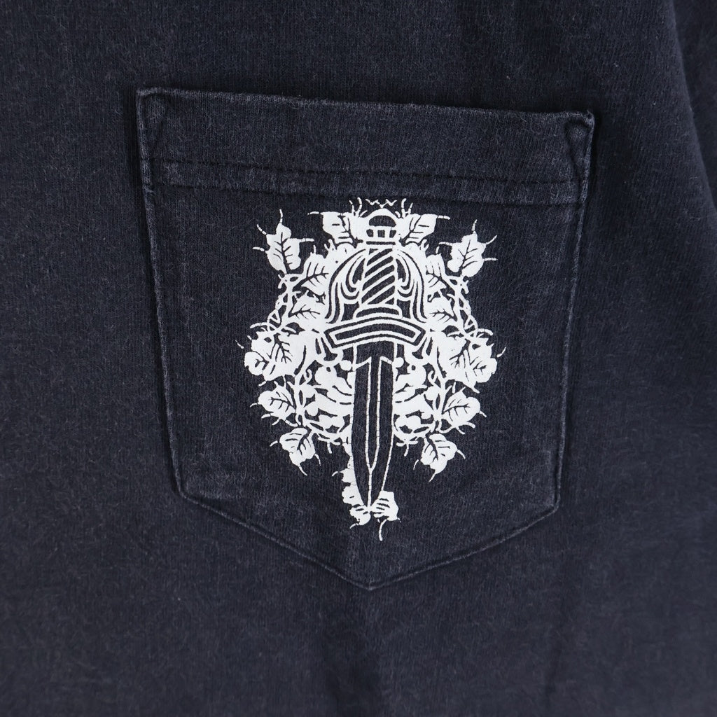 CHROME HEARTS(クロムハーツ) OLD S/S オールド ネックロゴ バックスクロールラベルプリント クルーネック半袖Tシャツカットソー ブラック