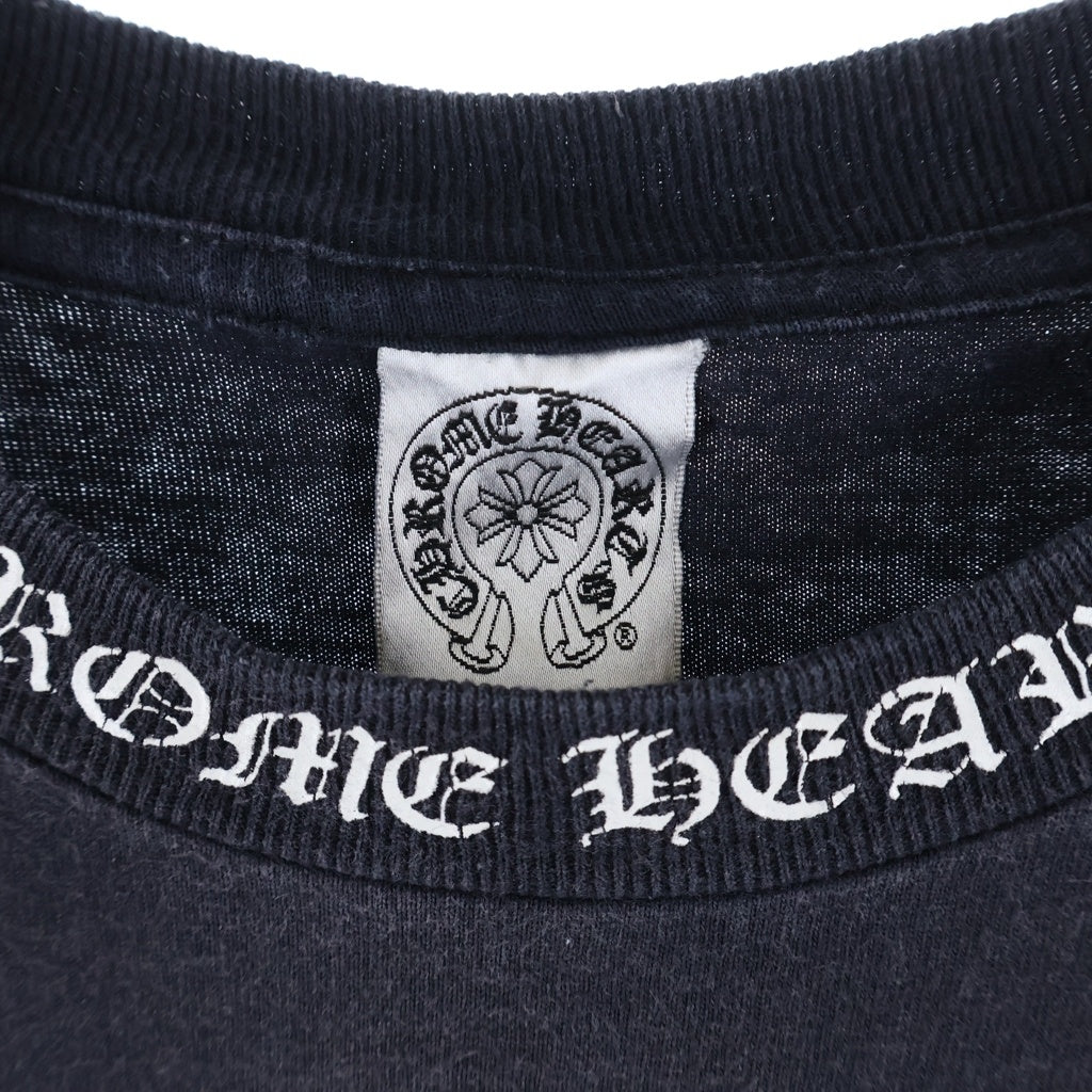 CHROME HEARTS(クロムハーツ) OLD S/S オールド ネックロゴ バックスクロールラベルプリント クルーネック半袖Tシャツカットソー ブラック
