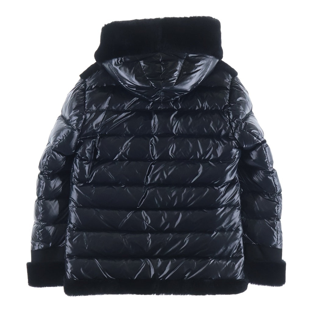 1 PIU 1 UGUALE 3(ウノピゥウノウグァーレトレ) EMMETI HOODED COAT ムートン ファー ダウンジャケット ブラック MRC042