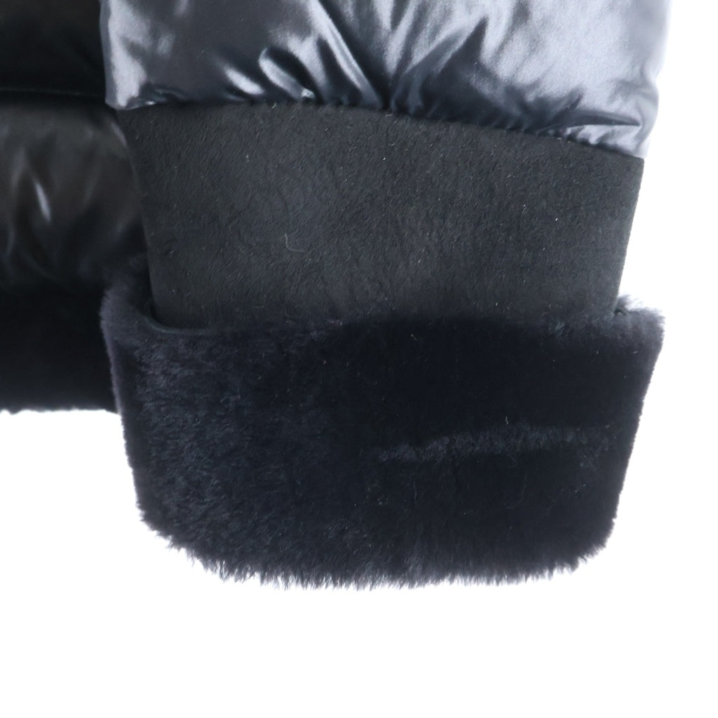 1 PIU 1 UGUALE 3(ウノピゥウノウグァーレトレ) EMMETI HOODED COAT ムートン ファー ダウンジャケット ブラック MRC042