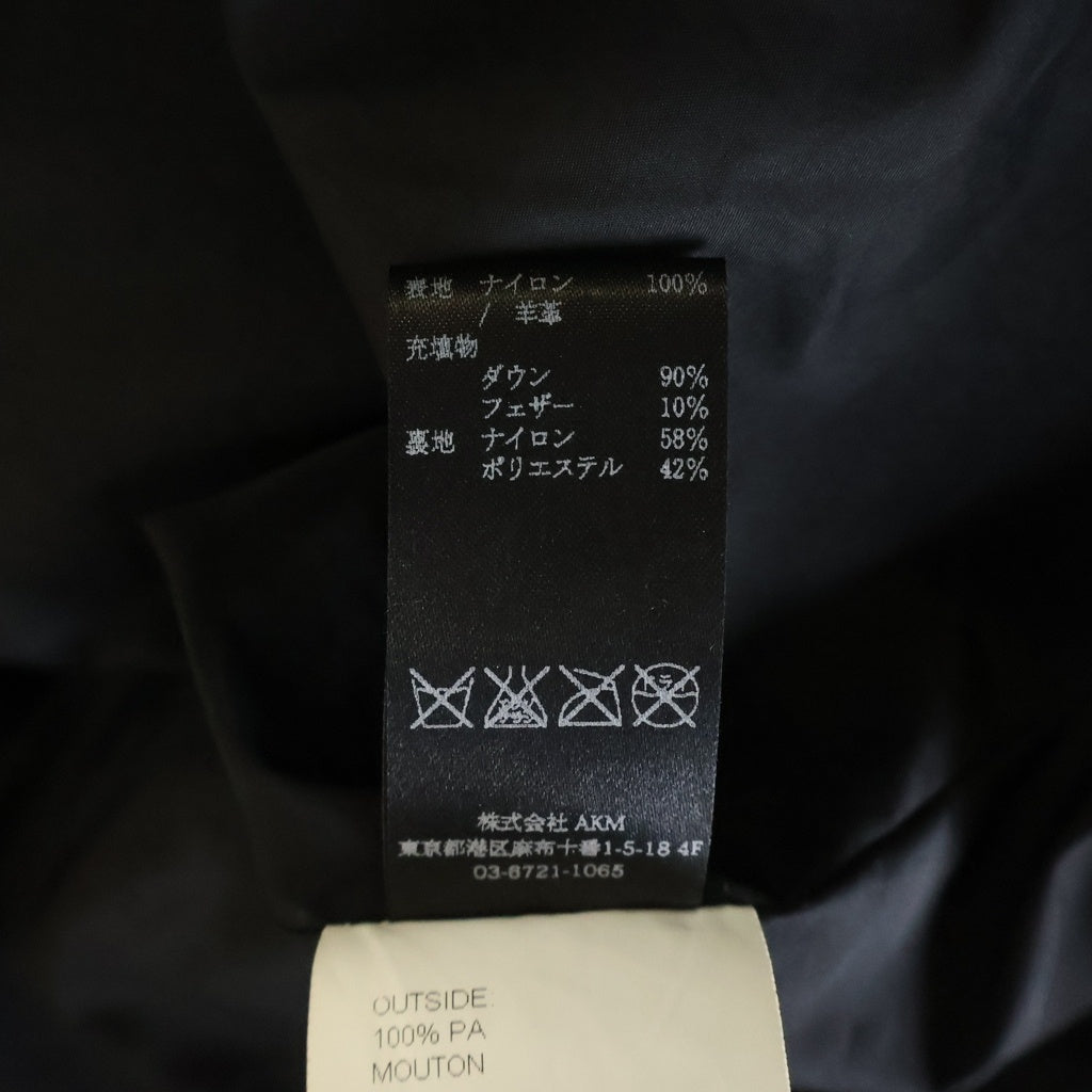 1 PIU 1 UGUALE 3(ウノピゥウノウグァーレトレ) EMMETI HOODED COAT ムートン ファー ダウンジャケット ブラック MRC042