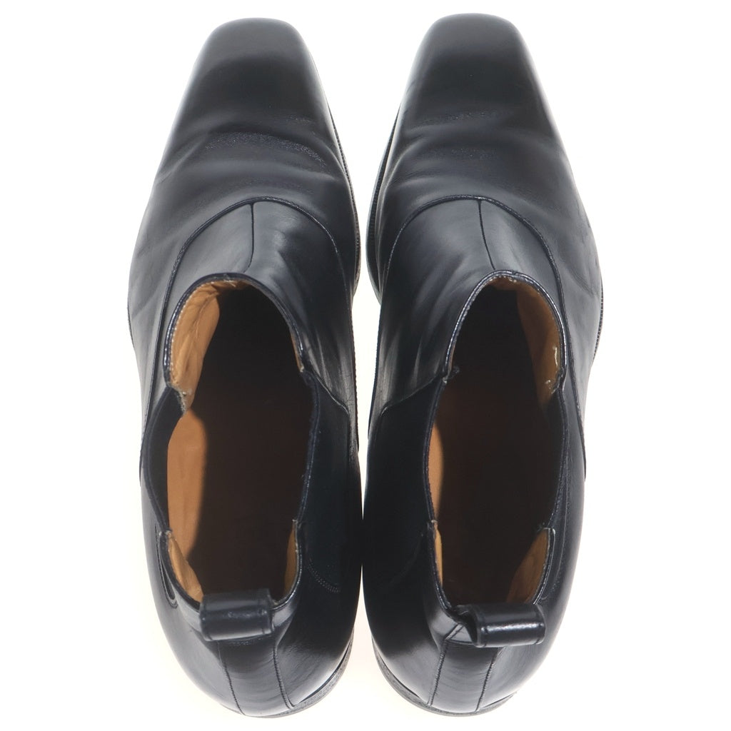 GUCCI(グッチ) LOGO LEATHER SIDE GORE BOOTS ロゴ レザー サイドゴアブーツ ブラック 202706