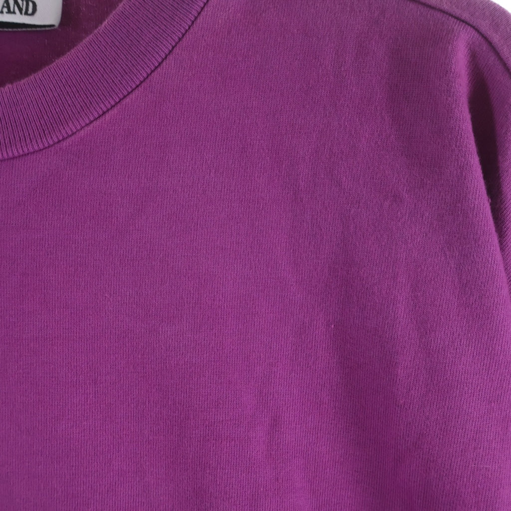STONE ISLAND(ストーンアイランド) 23SS L/S SWEAT-SHIRT 101563750 ガーメントダイ 袖ロゴパッチ刺繍 クルーネック長袖Tシャツカットソー パープル