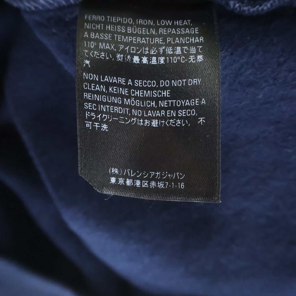 BALENCIAGA(バレンシアガ) 19SS Bonjour Bal Hoodie 600583 THV61 ボンジュール バル 両面ロゴプリント プルオーバー長袖スウェットパーカー フーディー ネイビー