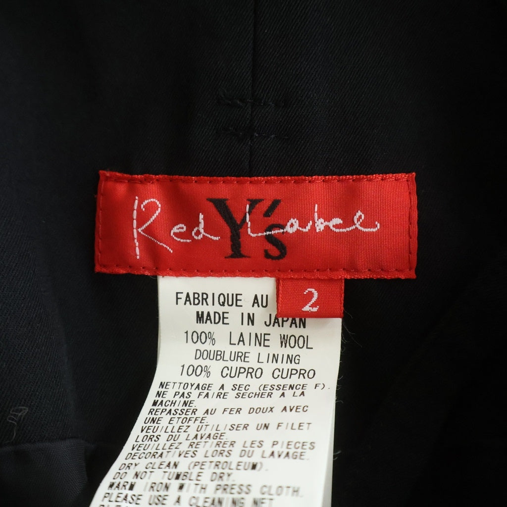 Y's(ワイズ) 22AW Red Lable Chaine Wool Skirt RV-S52-126 レッドレーベル チェーン付き ミディアムウールスカート ブラック レディース