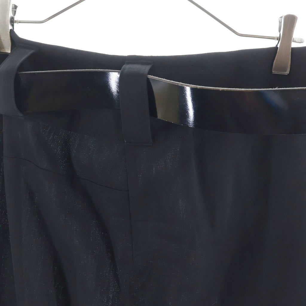 Yohji Yamamoto FEMME(ヨウジヤマモトファム) 00S WOOL LONG SKIRT FE-S08-112 ベルト付き ウールロングスカート ブラック レディース