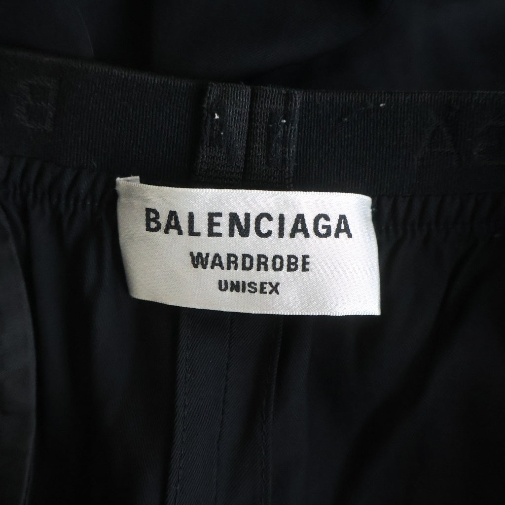 BALENCIAGA(バレンシアガ) 22SS ウエストロゴ ワイドイージーパンツ スラックス ブラック 675482 TJO25