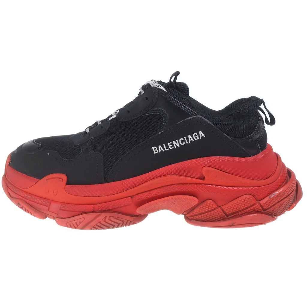 BALENCIAGA(バレンシアガ) TRIPLE S トリプルS レザー ダットローカットスニーカー ブラック/レッド 536737