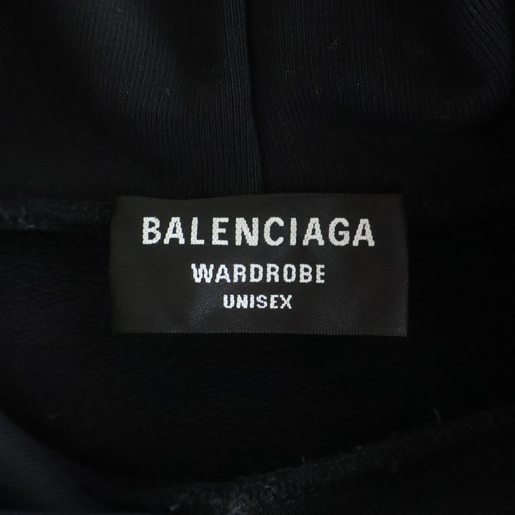 BALENCIAGA(バレンシアガ) 21AW Campaign Logo Hoodie 600583 TIV53 キャンペーンロゴ プリント オーバーサイズ プルオーバーパーカー フーディ ブラック