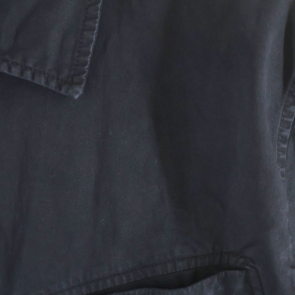 STONE ISLAND(ストーンアイランド) Brushed Cotton Zip Overshirt ロゴワッペン刺繍 ブラッシュド コットン ダブルジップ オーバーシャツ ジャケット ブラック 801510104