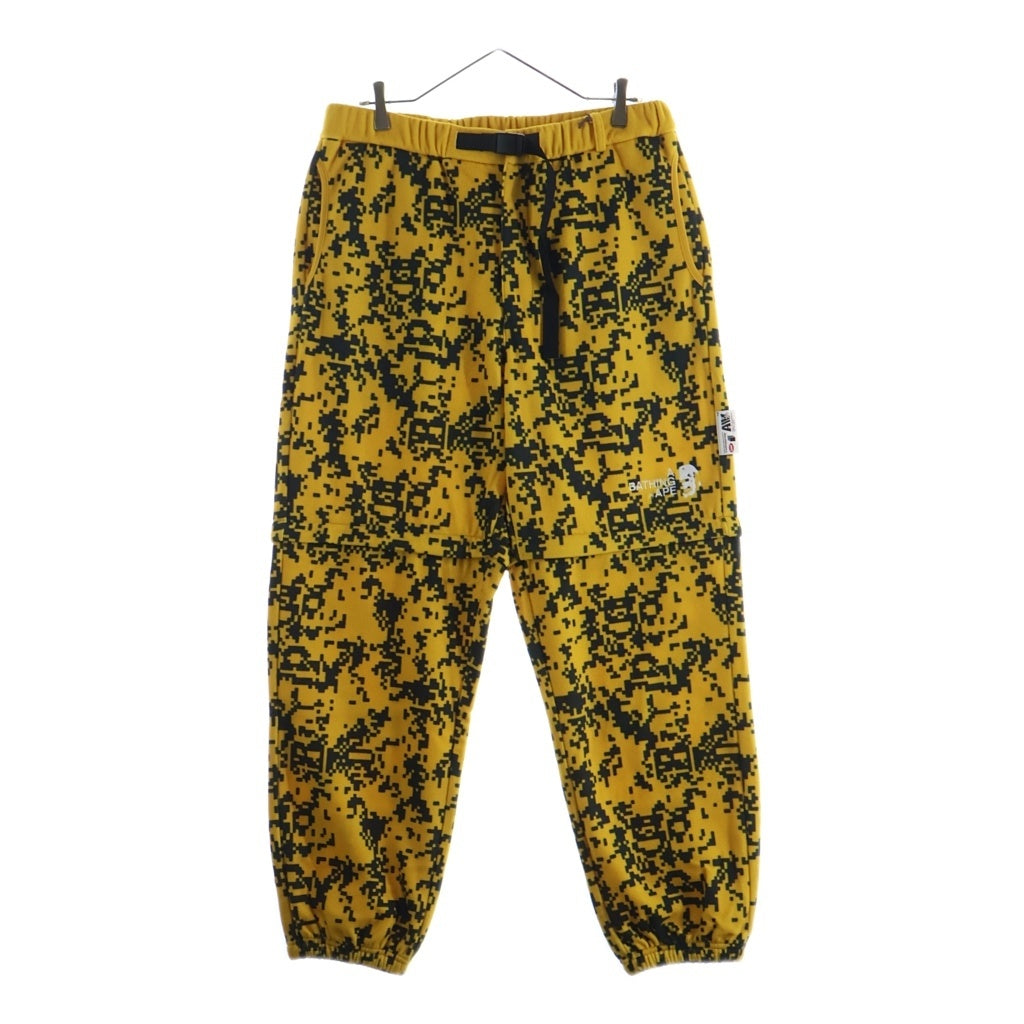 A BATHING APE(アベイシングエイプ) BAPE BY KAZUKI KURAISHI DIGITAL CAMO MOD DETACHABLE PANTS デジタルカモ フリースパンツ 2WAYパンツ イエロー 1L83152903