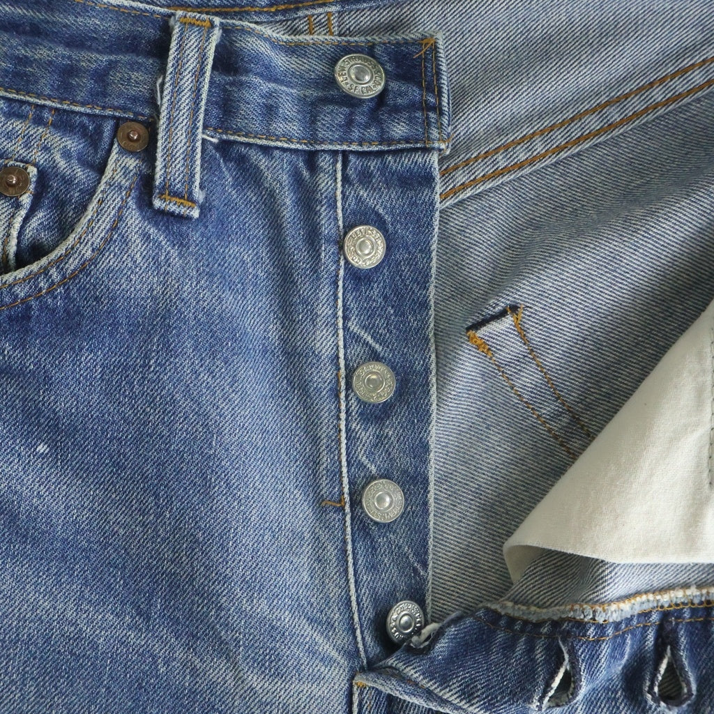 Levi's(リーバイス) 70S VINTAGE 501 66後期 ボタン裏6 スモールE 不均等V 赤耳 並行 チェーンステッチ ボタンフライデニムパンツ ジーンズ インディゴ -