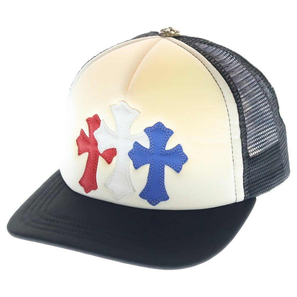 CHROME HEARTS(クロムハーツ) TRUCKER CAP トリコロール セメタリー クロスパッチ トラッカーキャップ 帽子 ブラック/ホワイト/マルチ -