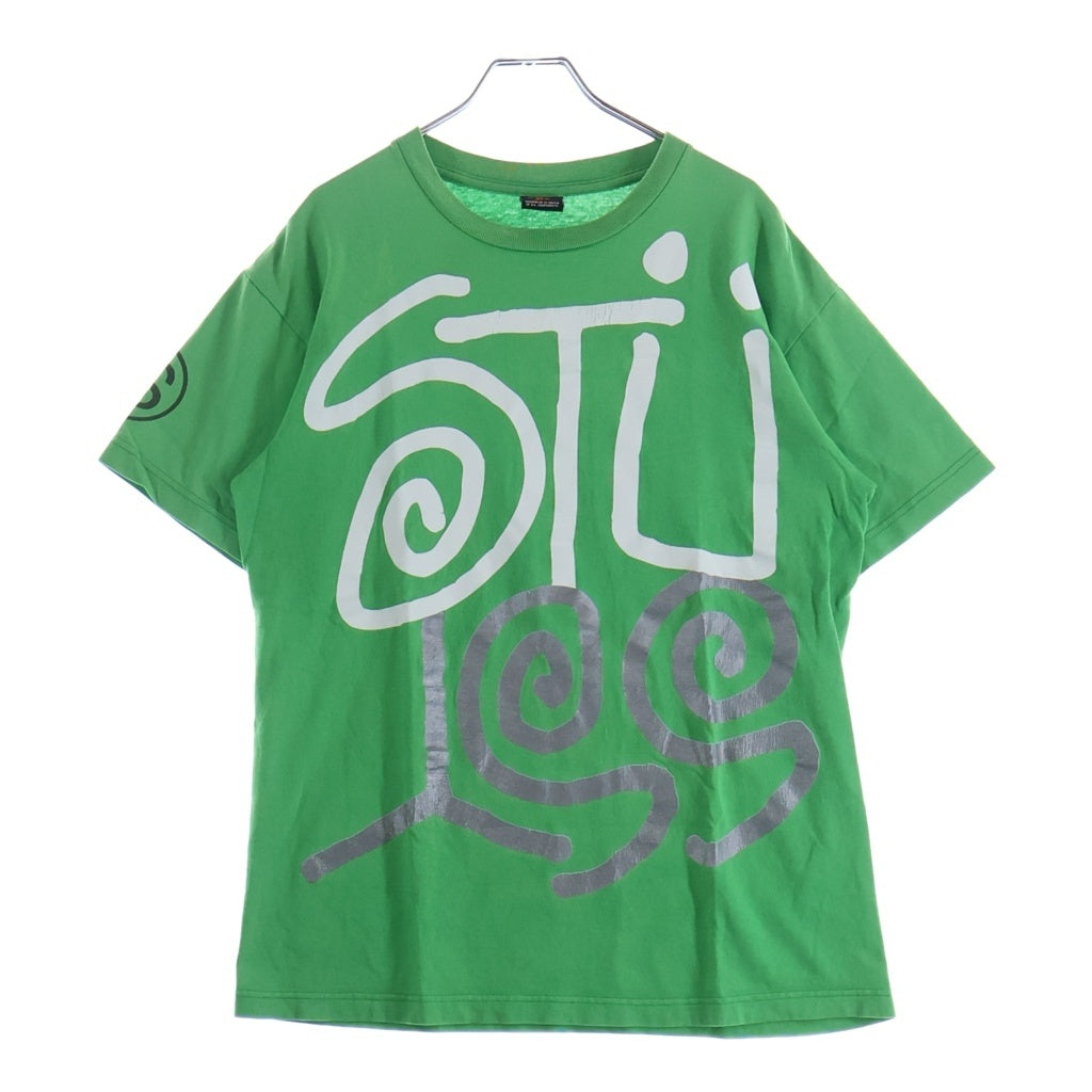 STUSSY(ステューシー) 両面ビックロゴプリント クルーネック半袖Tシャツカットソー グリーン