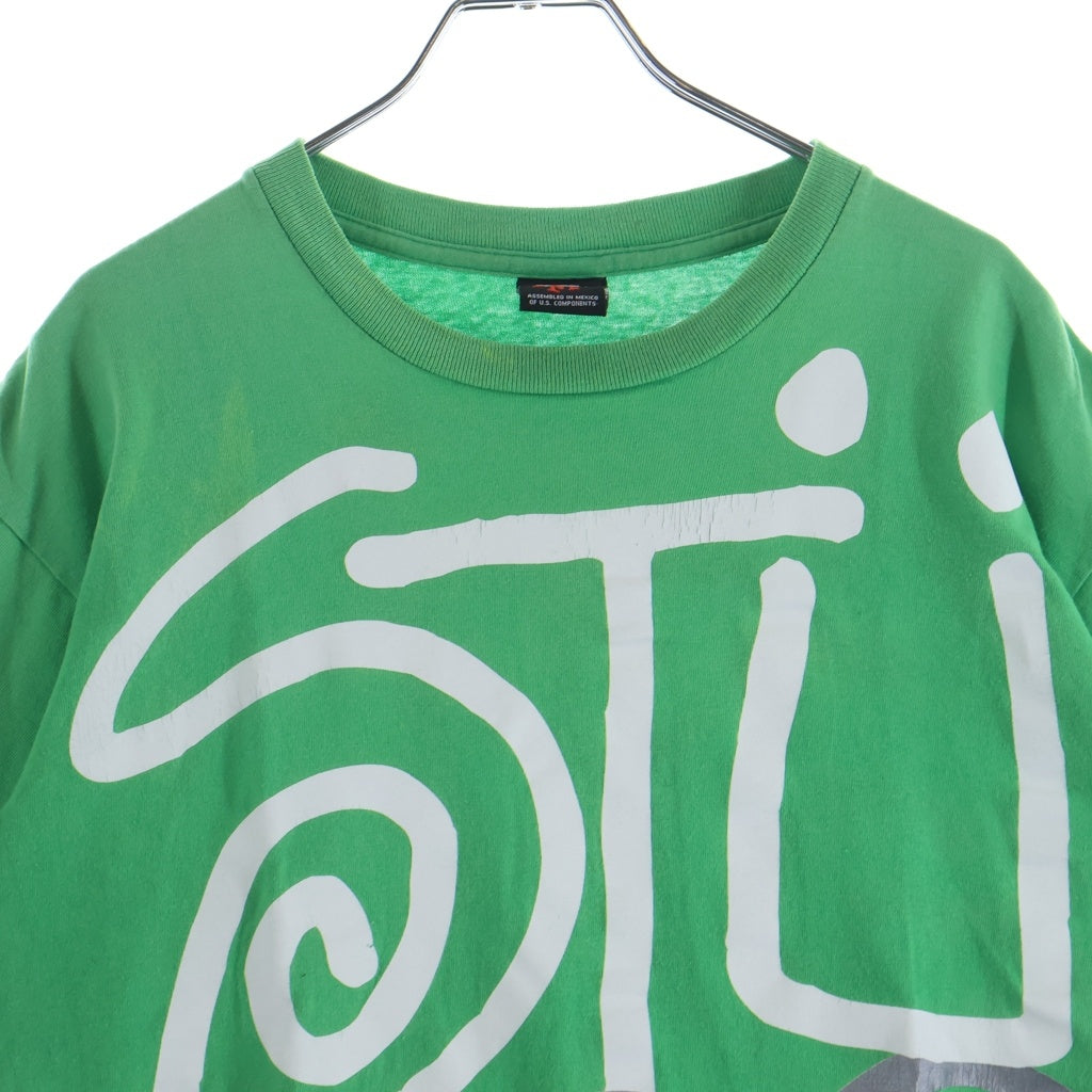 STUSSY(ステューシー) 両面ビックロゴプリント クルーネック半袖Tシャツカットソー グリーン