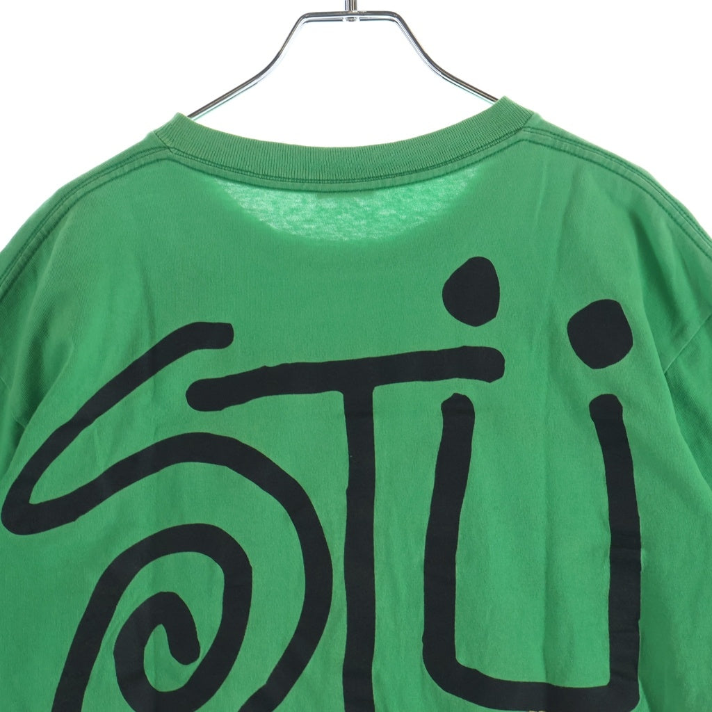 STUSSY(ステューシー) 両面ビックロゴプリント クルーネック半袖Tシャツカットソー グリーン