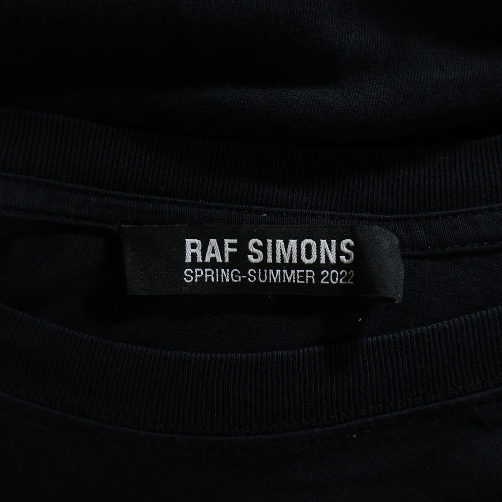 RAF SIMONS(ラフシモンズ) 22SS SOLEMN-X 両面プリント オーバーサイズ クルーネック半袖Tシャツカットソー ブラック 221-M130