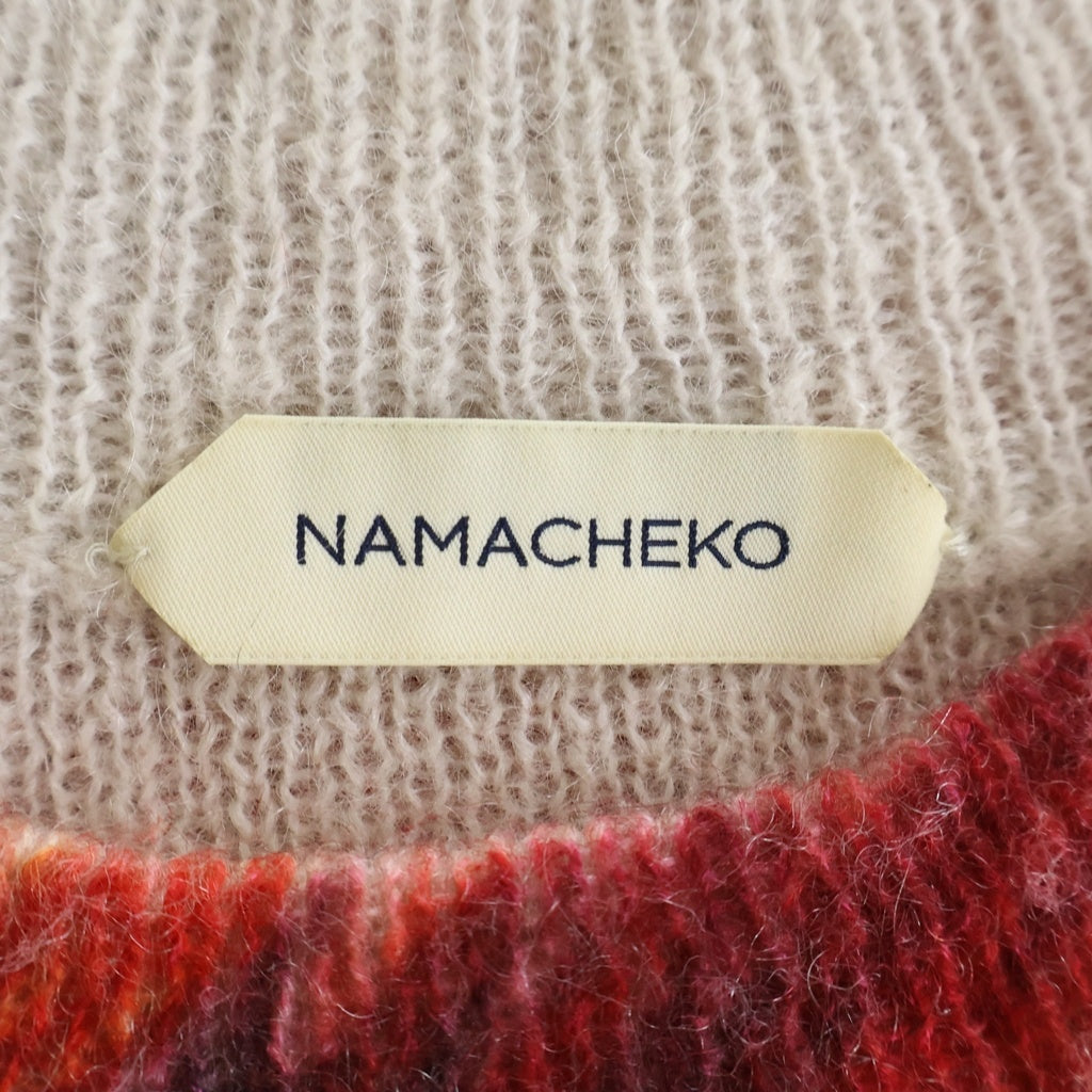 NAMACHEKO(ナマチェコ) 19AW Rezyane Longsleeve レザイン クルーネック長袖ニット レッド NW19 0705