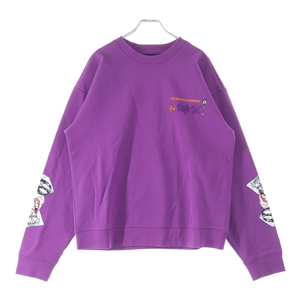 CHROME HEARTS(クロムハーツ) 24AW × MATTY BOY I WANT MORE NOT LESS CREW NECK SWEAT SHIRT マッティボーイ クルーネックスウェットシャツ トレーナー パープル