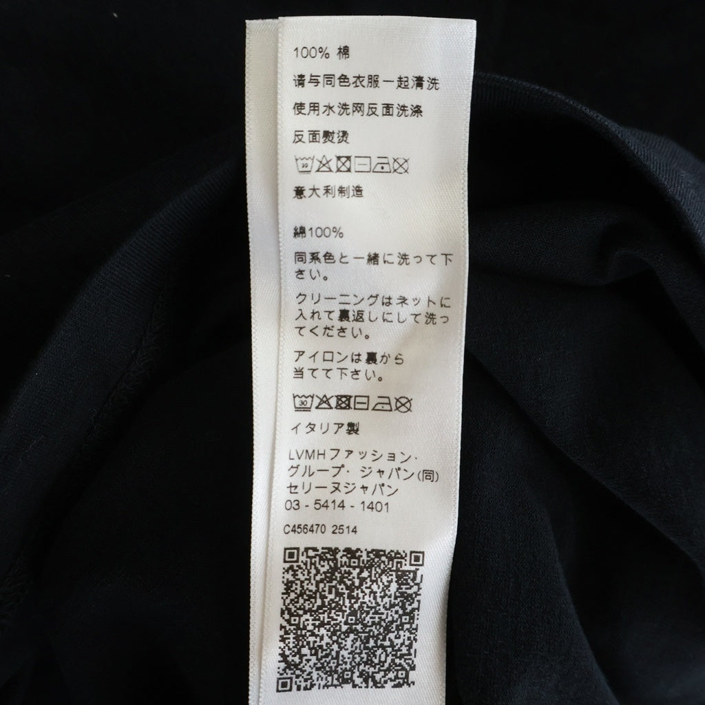CELINE(セリーヌ) トリオンフ エンブロイダリー ワンポイントロゴ刺繍 クルーネック半袖Tシャツカットソー ブラック 2X04I671Q