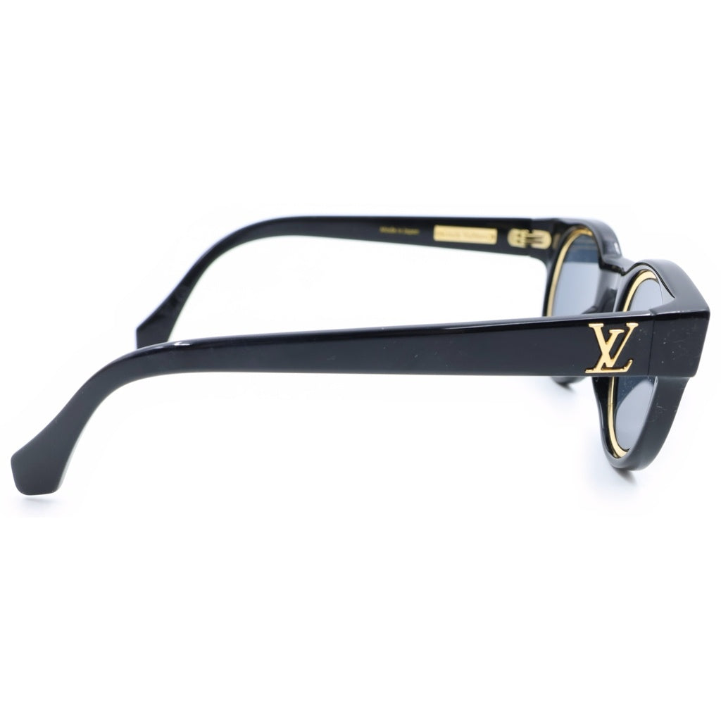 LOUIS VUITTON(ルイヴィトン) LV レガシー・ラウンド サイドロゴ アイウェア サングラス 眼鏡 45□24 145 ブラック/ゴールド Z2506U