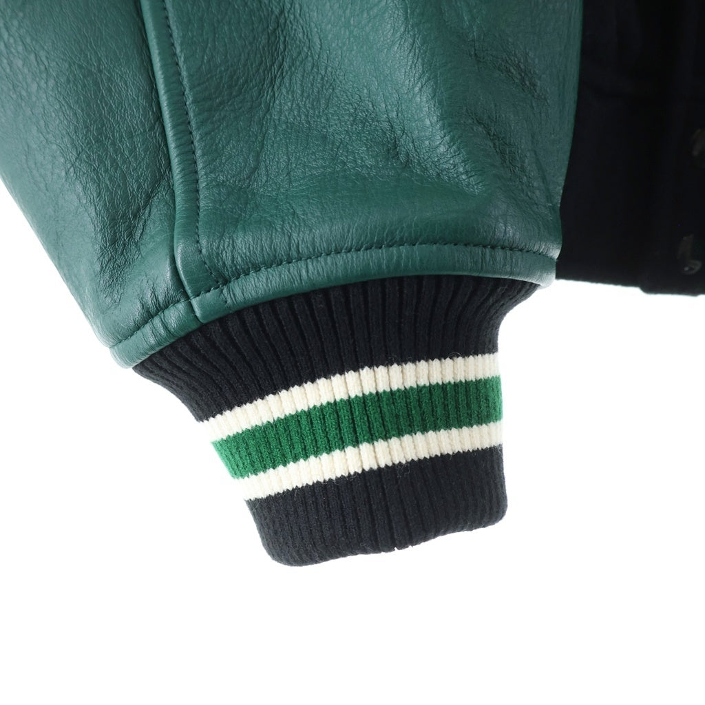 SUPREME(シュプリーム) 25AW ×Number(N)ine Mickey Varsity Jacket ナンバーナイン ミッキー バーシティ ジャケット スタジャン ブラック/グリーン