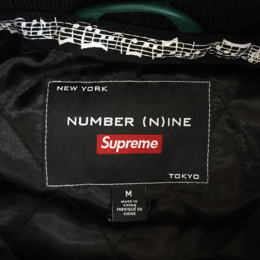 SUPREME(シュプリーム) 25AW ×Number(N)ine Mickey Varsity Jacket ナンバーナイン ミッキー バーシティ ジャケット スタジャン ブラック/グリーン